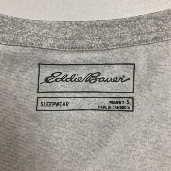 Eddie Bauer Sleepwear V Neck Tee Womens S Small Gray Short Sleeve Stretch Shirt - Picture 7 of 10